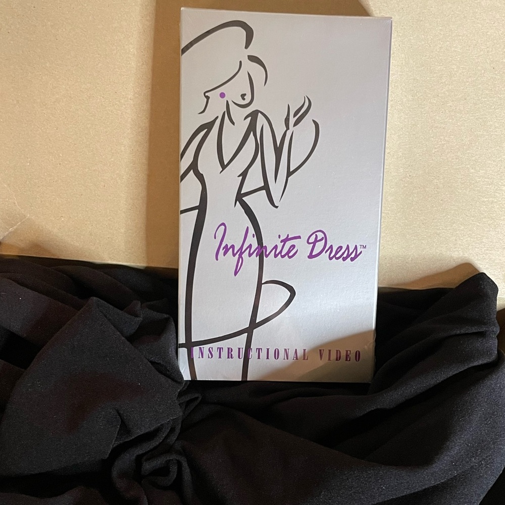 Vintage Original Black medium Infinite Dress with instructional VHS video